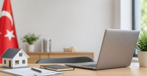 e-Devlet adres değişikliği nasıl yapılır için bilgisayar ve ev modeli görseli