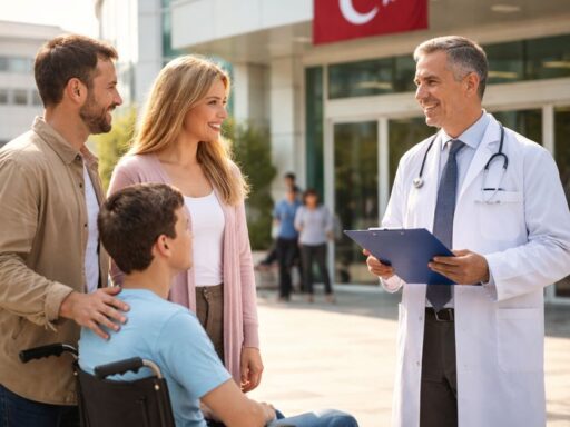 Engelli raporu nereden alınır sürecinde hastane önünde doktor ve aile