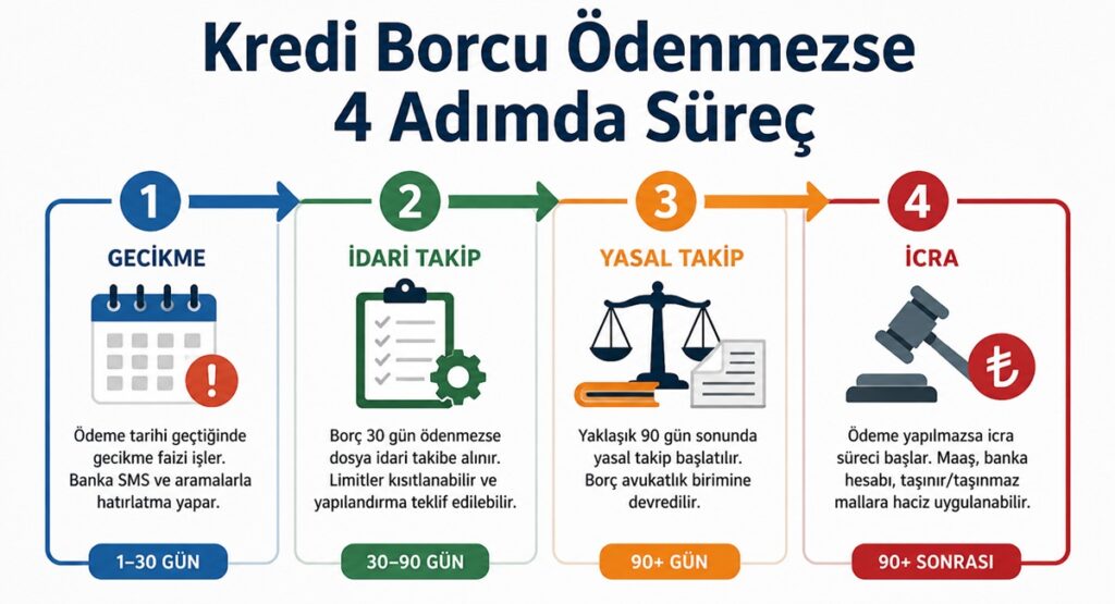 Kredi Borcu Ödenmezse 4 Adımda Süreç