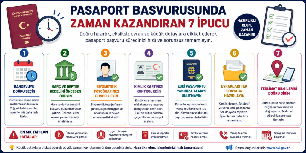 Pasaport Başvurusunda Zaman Kazandıran Küçük İpuçları 3 Pasaport Başvurusunda Zaman Kazandıran 7 Kritik Adım
