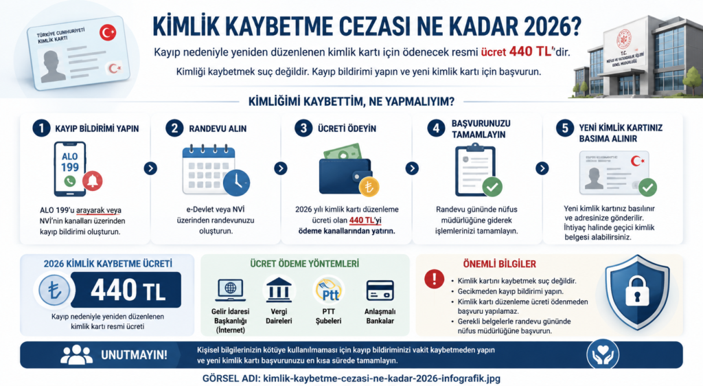 2026 kimlik kaybetme ücreti bilgilendirmesi

