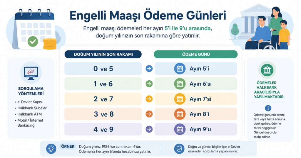 Engelli maaşı ödeme günleri bilgisi