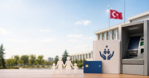 Sosyal yardım parası hangi bankaya yatar sorusunu temsil eden AileKart ve ATM görseli.