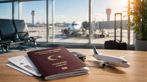 Türkiye Cumhuriyeti pasaportu ve uçakla yurt dışına çıkış