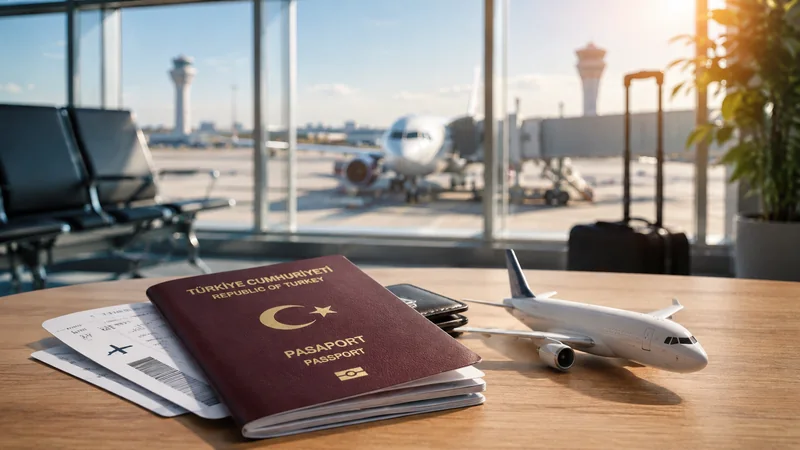 Türkiye Cumhuriyeti pasaportu ve uçakla yurt dışına çıkış